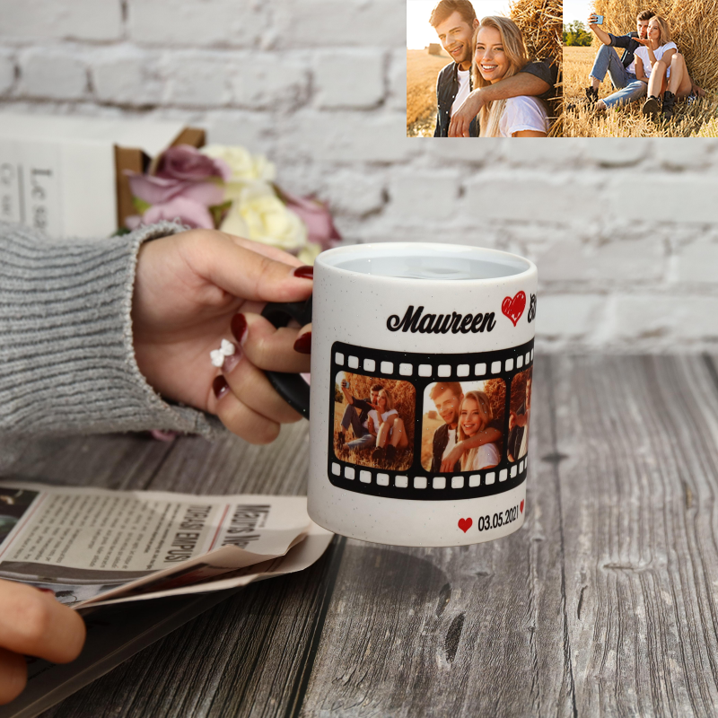 Tazza magica che cambia colore con slideshow di foto personalizzate