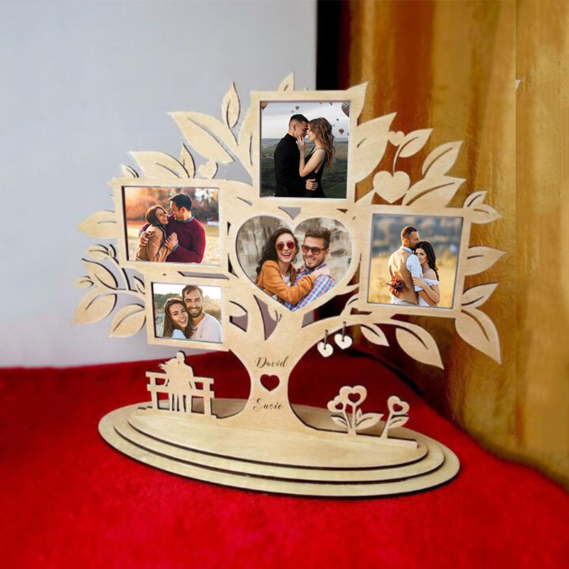 Cornice per foto personalizzata personalizzata con albero di coppia