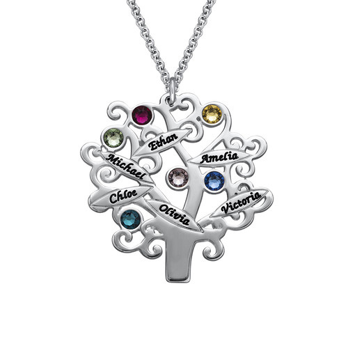 JiaYang Collana A Croce In Argento 925 Con 12 Pietre Di Nascita Colorate E Zirconi - Ciondolo Doppia Croce 35mm, Catena 45+3 Cm