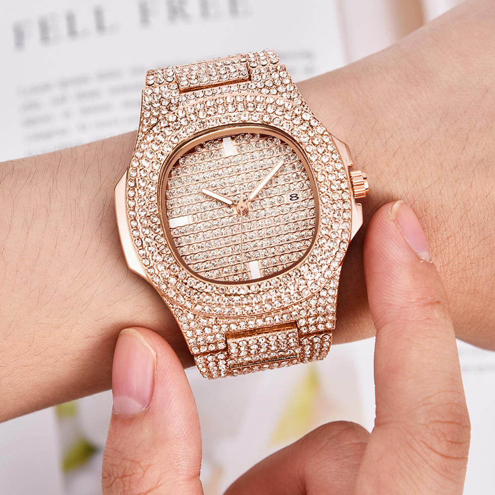 Orologio da polso da uomo in acciaio inossidabile di lusso con diamanti di  lusso, idea regalo 20/25/30 anni, regalo nascita di papà